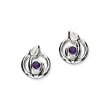 Charles Rennie Mackintosh Silver Earrings CE201 Amethyst