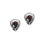 Flourish Silver Earrings CE402 Garnet