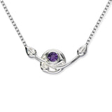 Charles Rennie Mackintosh Silver Necklet CN19 Amethyst