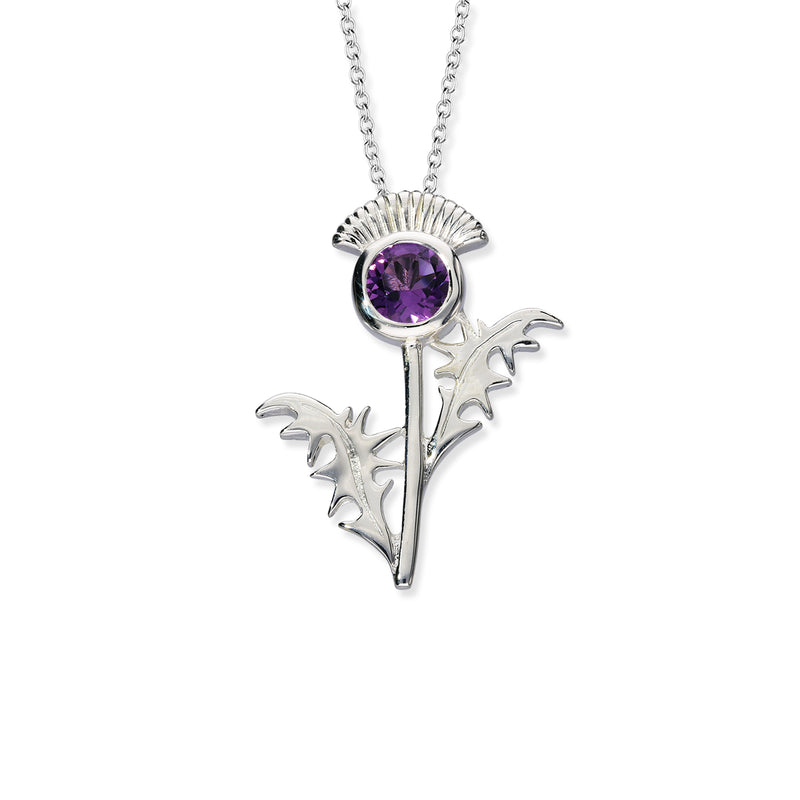 Thistle Silver Pendant CP198 Amethyst