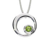 August Birthstone Silver Pendant CP306 Peridot