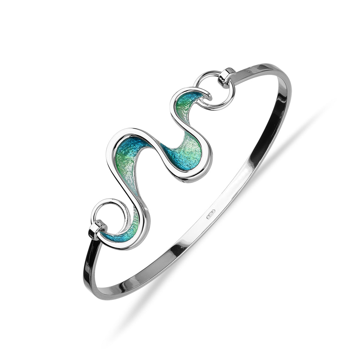 Mirran Ripples Silver Bangle EBG39