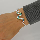 Mirran Ripples Silver Bangle EBG39