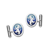 Lion Rampant Silver Cufflinks ECL107