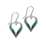 Astin Sterling Silver Drop Small Heart Earrings with Enamel EE641