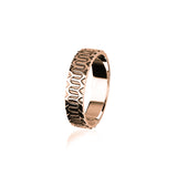 9ct Rose Gold Ring with Pattern RR38