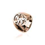 Lion Rampant 9ct Rose Gold Signet Ring RR79