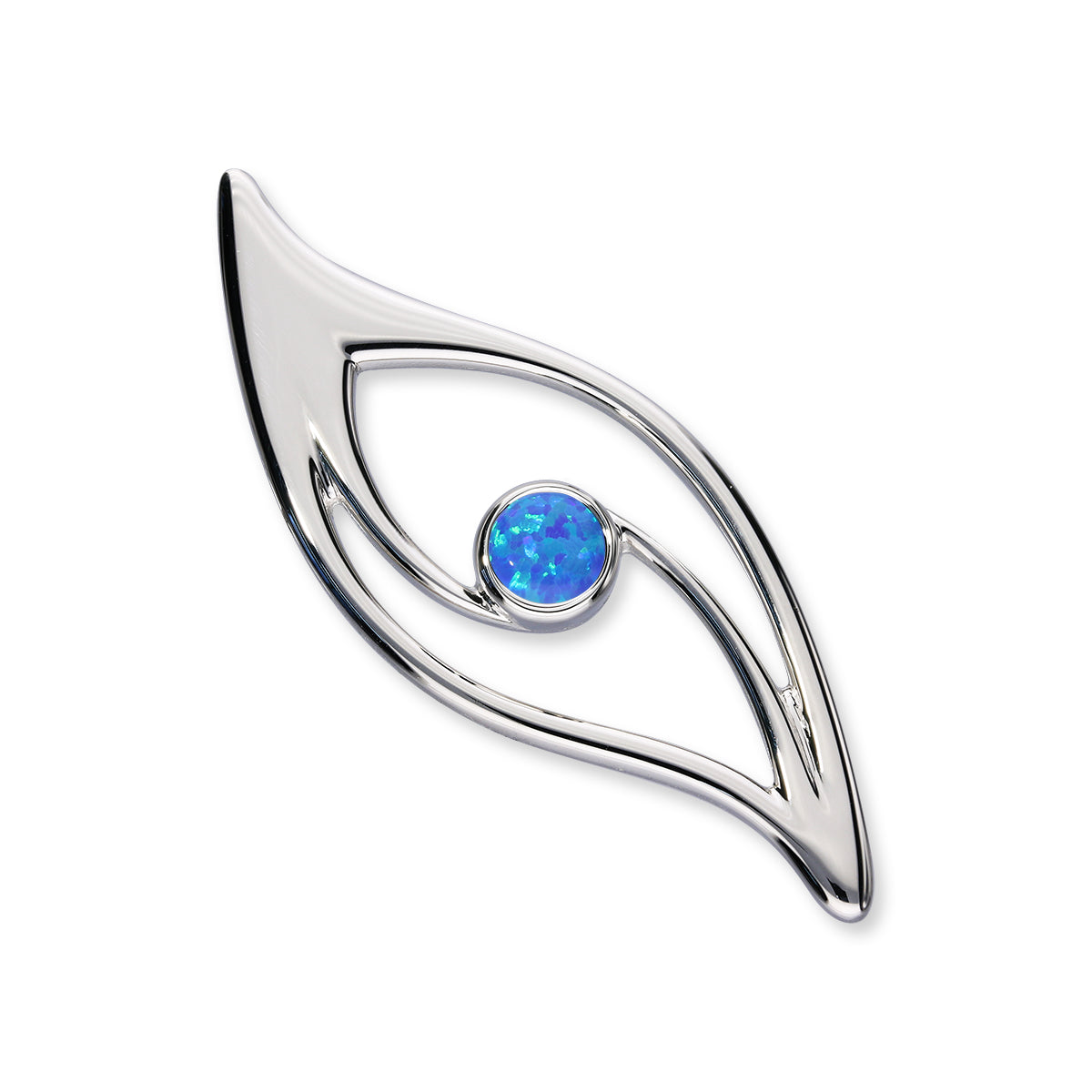 Harlequin Silver Brooch SB145 White Opal