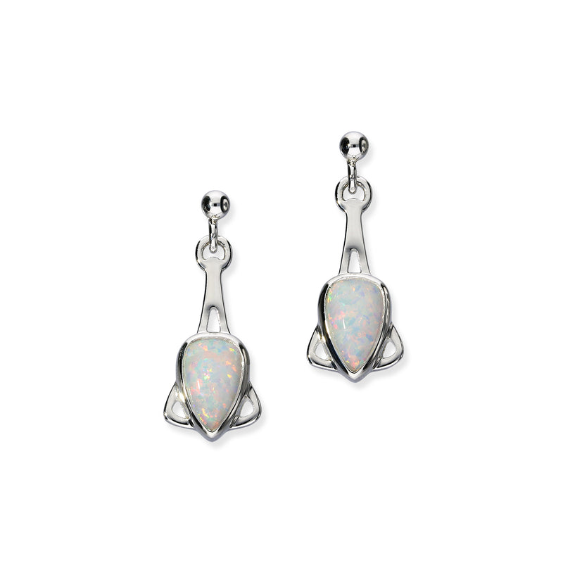 Sahara Sunset Silver Earrings SE382 White Opal