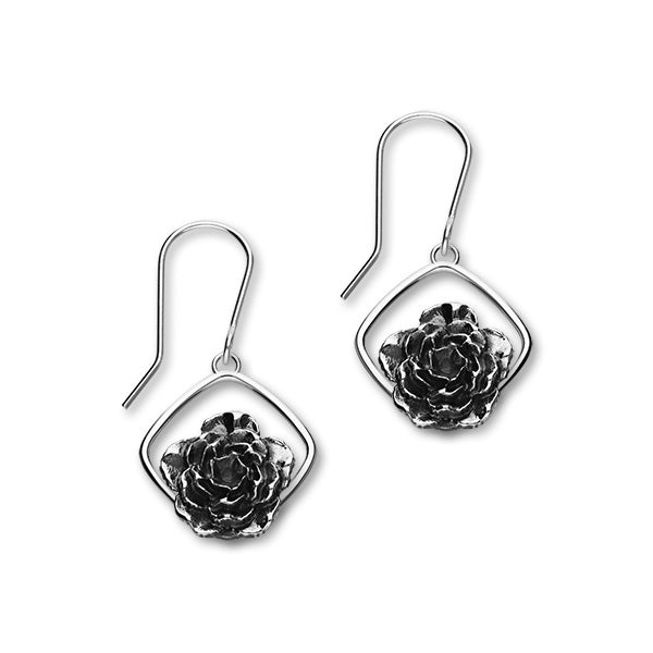 January Birth Flower Silver Earrings E1859