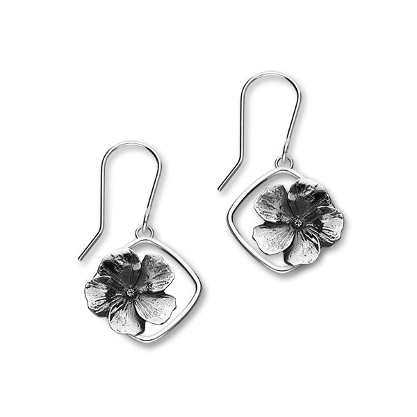 February Birth Flower Silver Earrings E1860